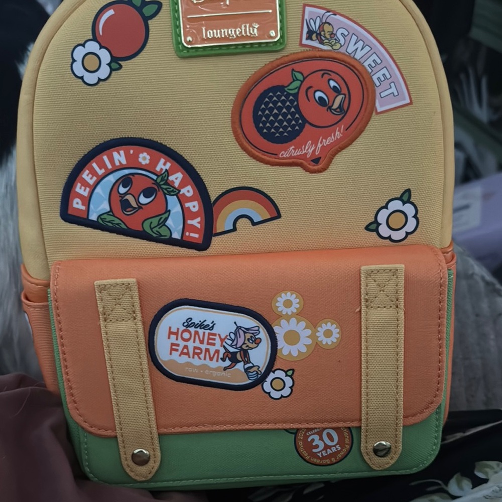 Loungefly Orange and Green Backpack with Fruit Accents